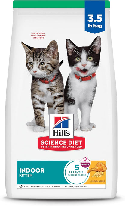 Hill'S Science Diet Dry Cat Food, Kitten, Indoor, Chicken Recipe, 3.5 Lb. Bag